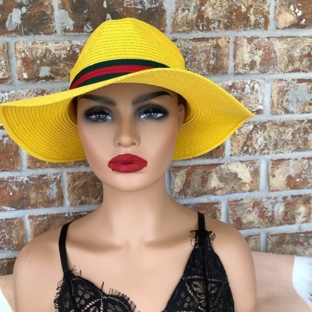 Queen Bee Yellow Straw Hat